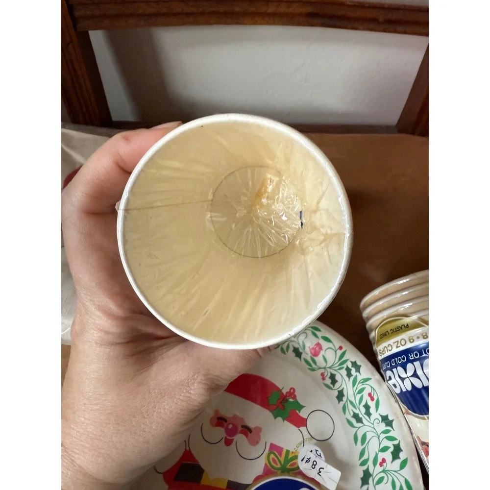Vintage Dixie Christmas Santa Paper Plates Cups Napkins Set Retro Holiday Decor